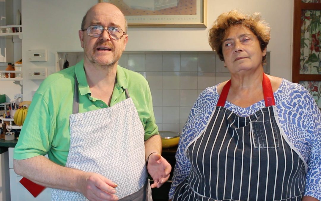 Southampton Sight member, Steve, demonstrating Sri Lankan curry to Penny